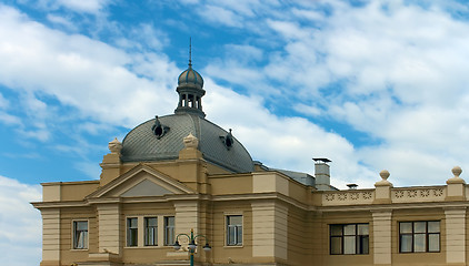 Image showing Facade of old railway station house