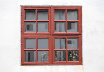 Image showing Red Wooden Window