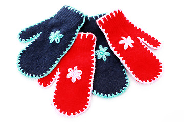 Image showing red and blue gloves