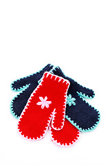 Image showing red and blue gloves