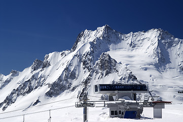 Image showing Station of ropeway. Ski resort.