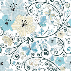 Image showing Pastel seamless floral pattern 