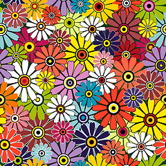 Image showing Motley seamless floral pattern
