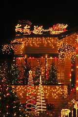 Image showing X-mas lights overkill.