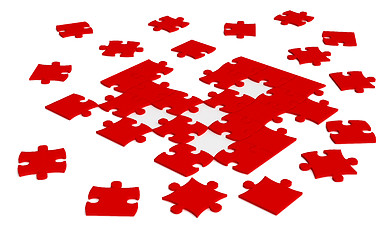 Image showing scattered jigsaw puzzle