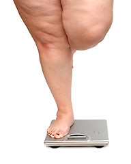 Image showing women legs with overweight