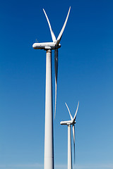 Image showing Two wind turbines 