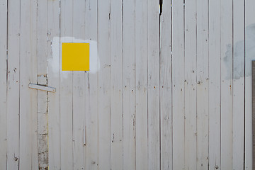 Image showing Wooden fence with sign 