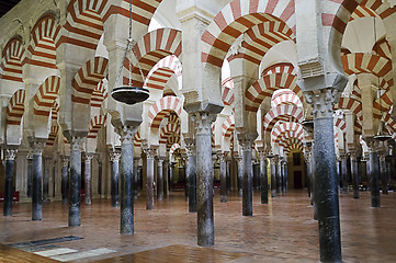 Image showing Inside the Mezquita od Cordoba, Spain