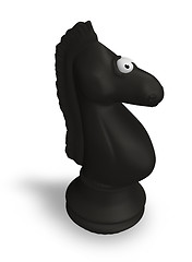 Image showing black chess knight