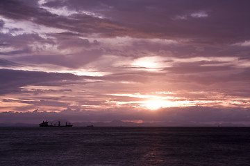 Image showing Sunset by the black sea