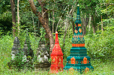 Image showing Tombstones in rural Thailand