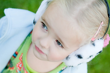 Image showing Little girl playing outside