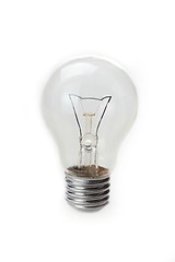 Image showing Clear light bulb with filament showing