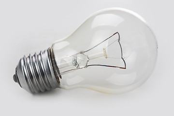 Image showing Clear light bulb with filament showing