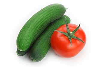 Image showing Tasty kitchen. Fresh vegetables isolated on white