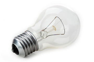 Image showing Clear light bulb with filament showing