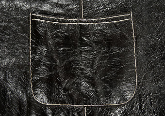 Image showing Pocket on black leather clothing