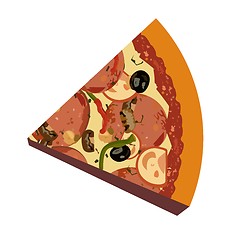 Image showing Realistic illustration pizza on white background