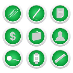 Image showing Green sticker with icon 9