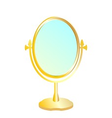 Image showing Realistic illustration of gold mirror