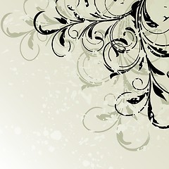 Image showing Grunge floral background