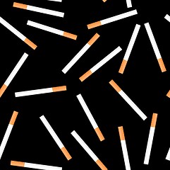 Image showing Cigarette seamless on black background