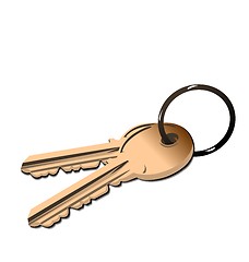 Image showing Realistic illustration the golden keys