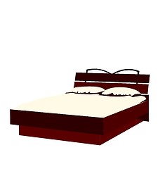 Image showing Illustration of bed isolated on white background