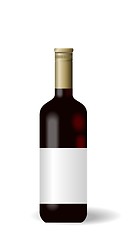 Image showing Illustration red wine bottle with label