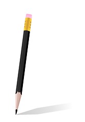 Image showing Realistic illustration of single black pencil