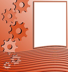 Image showing Realistic illustration of orange abstract stripped background