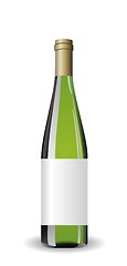 Image showing Illustration white wine bottle with label