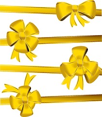 Image showing Gold christmas bow decoration