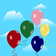 Image showing Sky with balloons