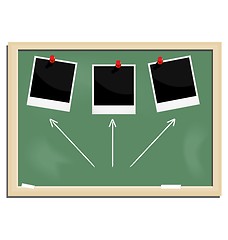 Image showing Realistic illustration school blackboard with marked photo frame