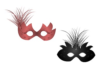 Image showing Realistic illustration of carnival masks