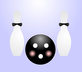 Image showing Illustration ball and pin for bowling