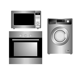 Image showing  Set of household appliances. Isolated.