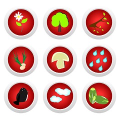 Image showing Button set red of ecology