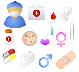 Image showing collection of  medical themed icons