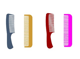 Image showing Different hairbrushes are isolated on white background