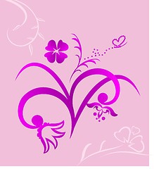 Image showing  Cute pink flowers background