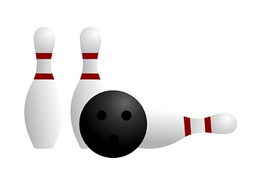 Image showing Realistic illustration ball and pin of bowling