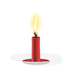 Image showing Realistic  Candle on plate