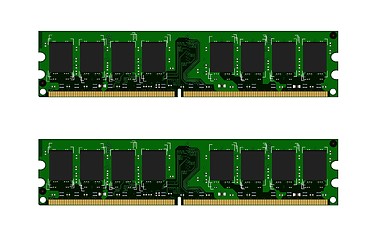 Image showing Two green DDR modules