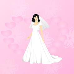 Image showing Beauty bride on pink background