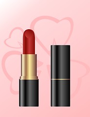 Image showing Lipstick isolated on a pink background