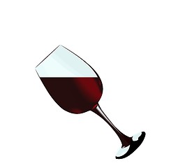 Image showing A glass of red wine of isolated on a white background