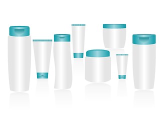 Image showing Cosmetic container templates for designers. Editable